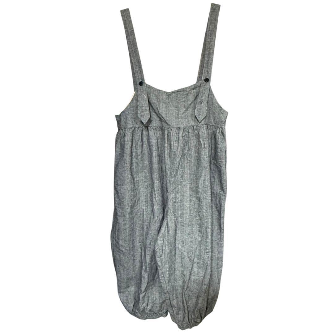 ichi イチ 微起毛サロペット　ストライプ　バルーンシルエット　ゆったり