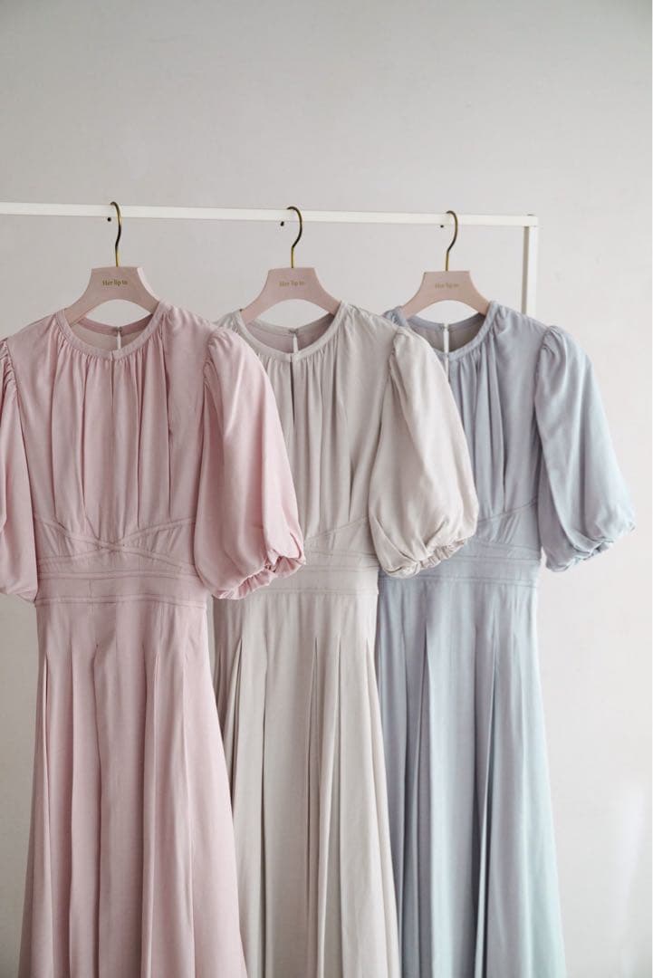 ワンピース herlipto Fountain Lace Up Bow Dress