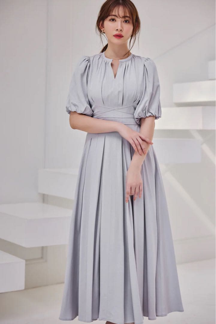 ワンピース herlipto Fountain Lace Up Bow Dress