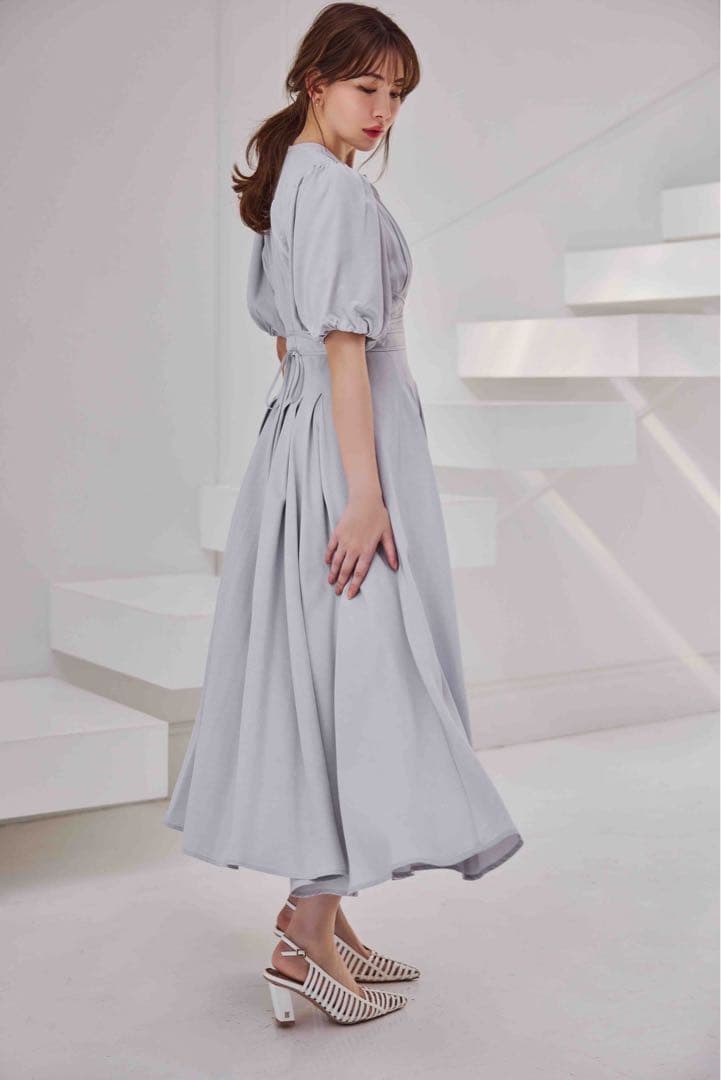 ワンピース herlipto Fountain Lace Up Bow Dress