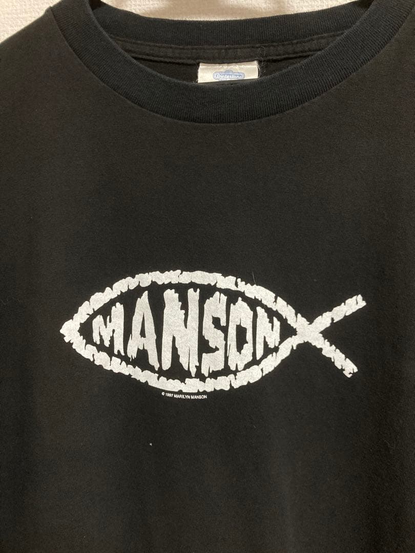 1997 Marilyn Manson Fish Logo Tシャツ XL