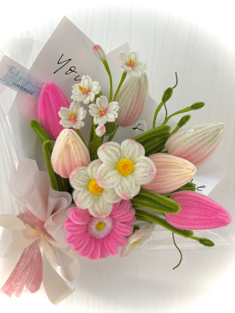 モールフラワー【N84@】チューリップとガーベラの花束3セット