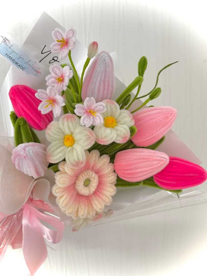 モールフラワー【N84@】チューリップとガーベラの花束3セット