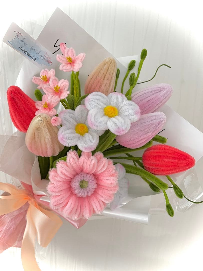 モールフラワー【N84@】チューリップとガーベラの花束3セット