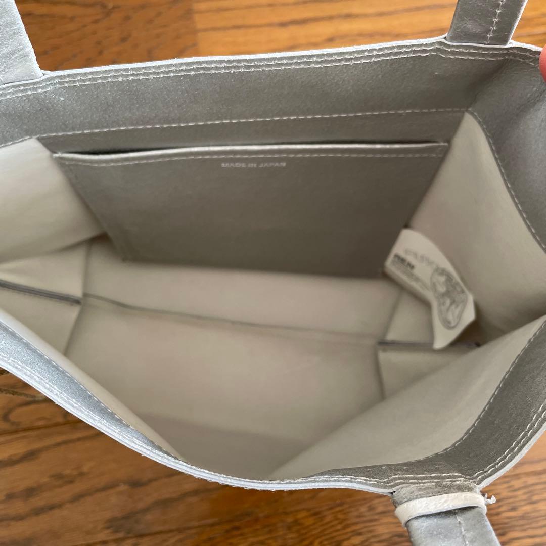 【未使用】ランチバッグS シルバー　ピッグスキン・ハリー