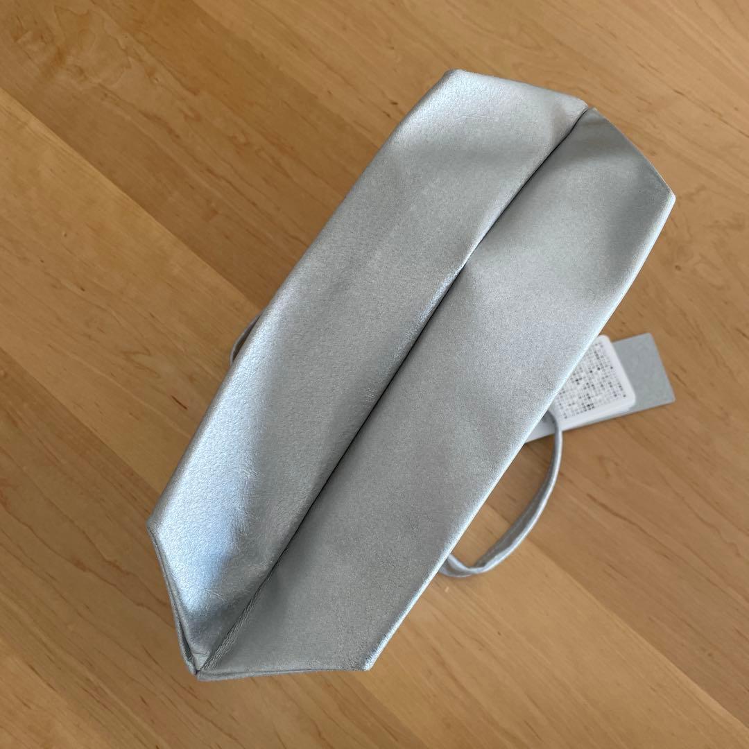 【未使用】ランチバッグS シルバー　ピッグスキン・ハリー