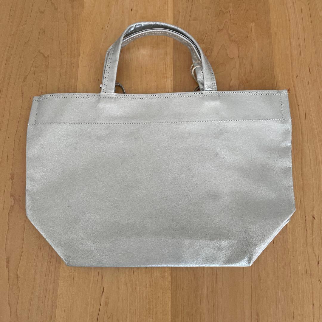 【未使用】ランチバッグS シルバー　ピッグスキン・ハリー