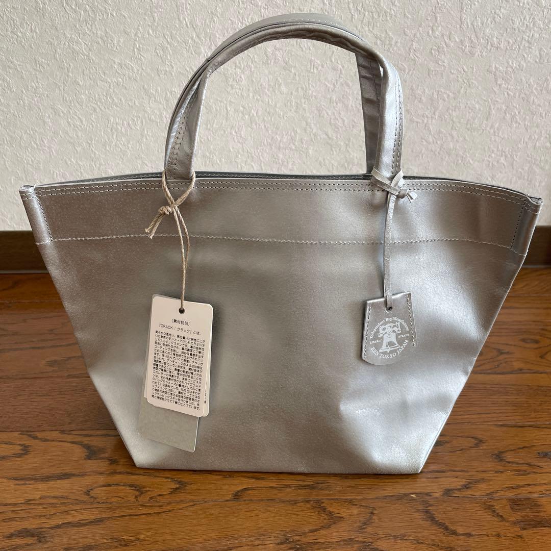 【未使用】ランチバッグS シルバー　ピッグスキン・ハリー