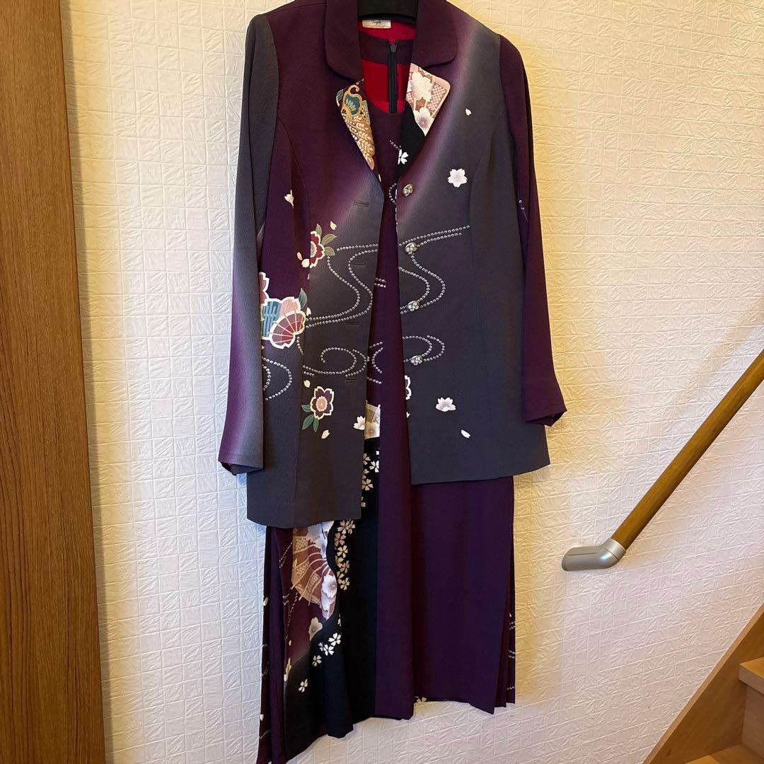 Nerori様 紫色 花柄ワンピーススーツ