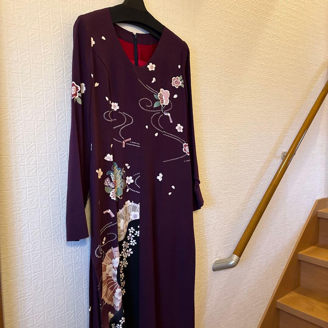 Nerori様 紫色 花柄ワンピーススーツ