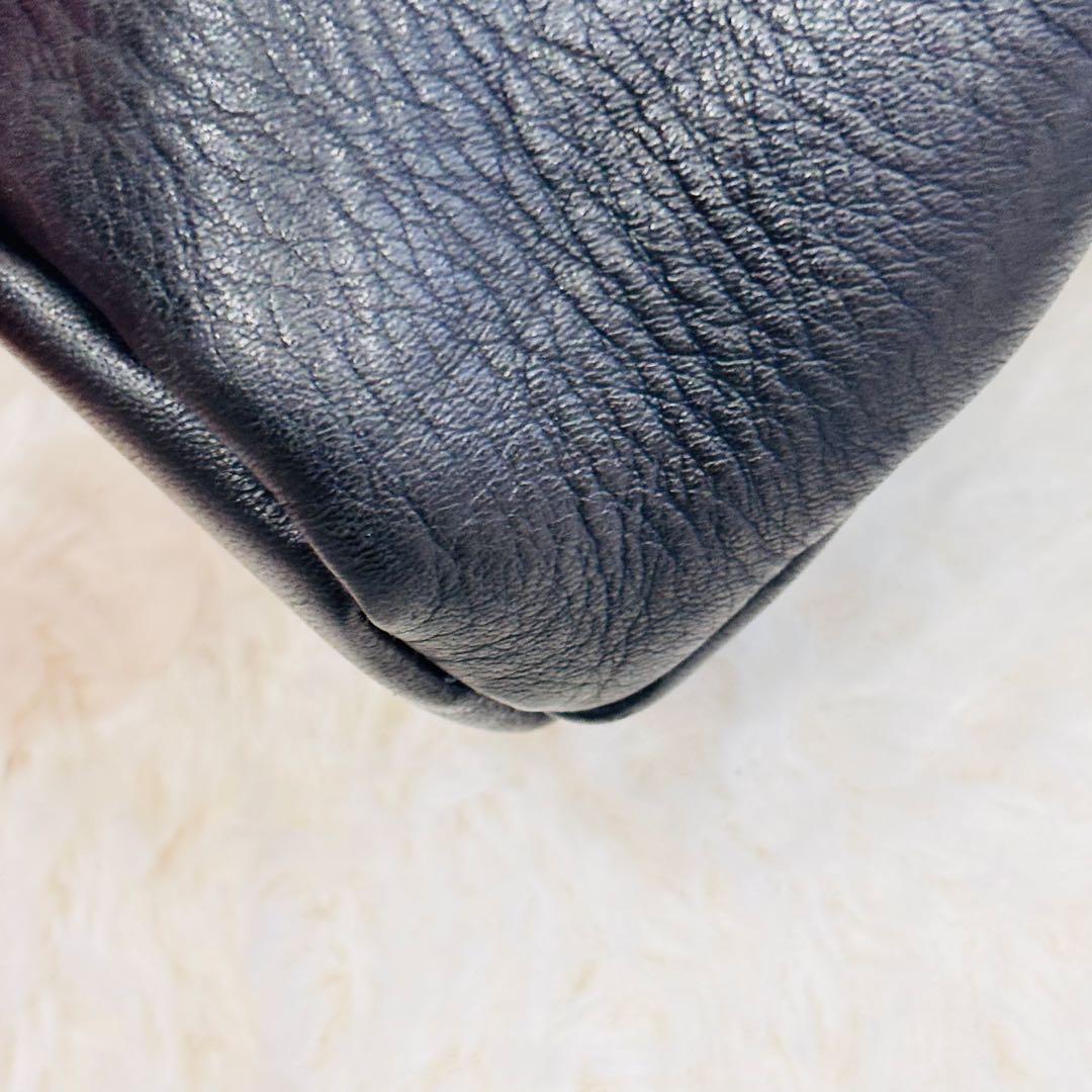 美品　北欧暮らしの道具店　撥水レザーショルダーバッグ　ブラック