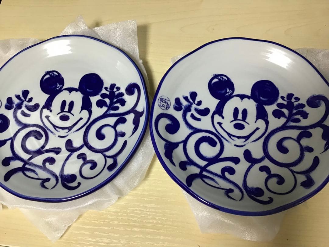 新品未使用　ディズニー　ミッキーマウス柄　平皿2枚セット　和食器