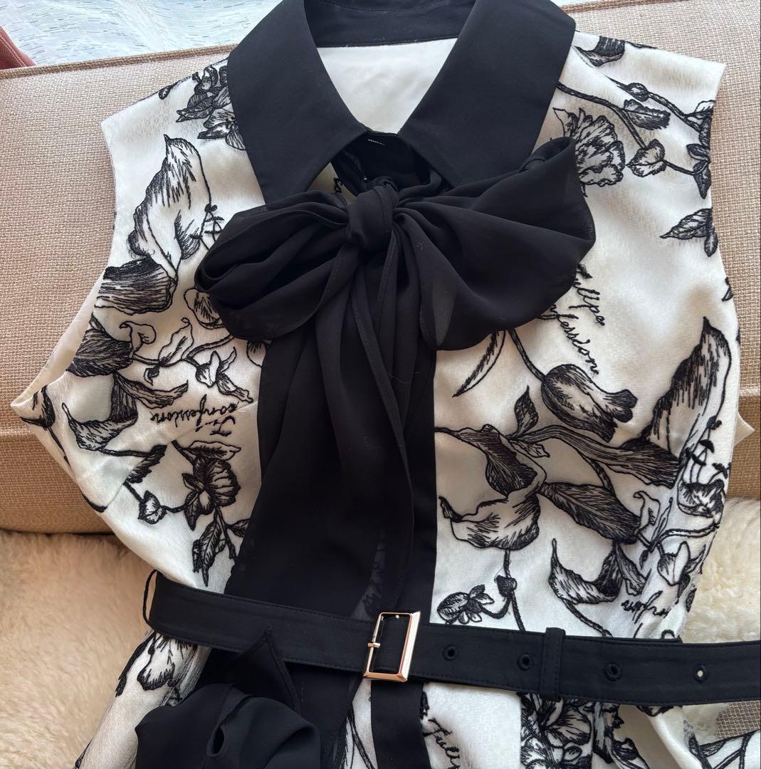 GRACE CONTINENTAL 花柄ノースリーブドレス 36