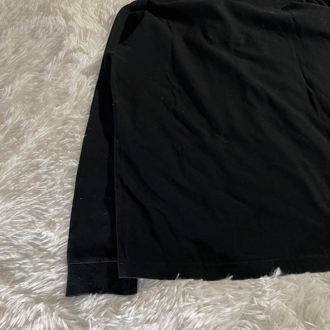 90s 英国製 バーバリーロンドン ノバチェック 襟 長袖 ポロシャツ M 黒