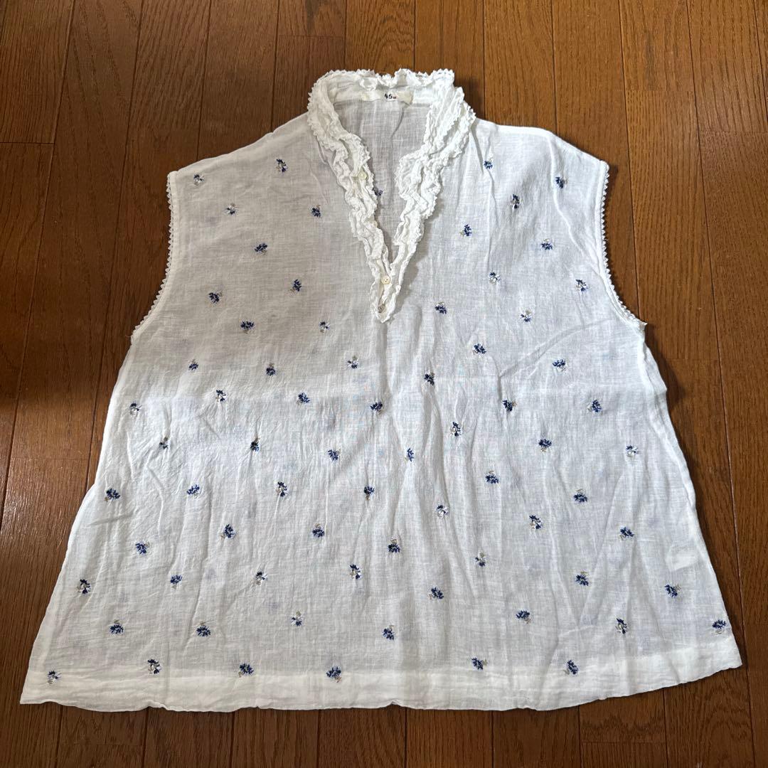 45r 小花柄 ガーゼタンクトップ コットン