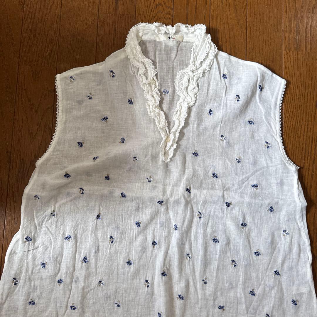 45r 小花柄 ガーゼタンクトップ コットン