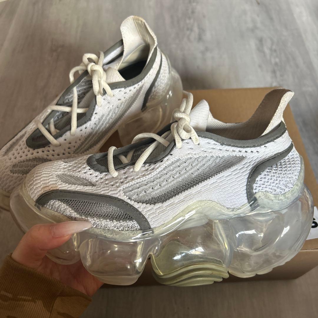 grounds メッシュスニーカー ホワイト/グレー