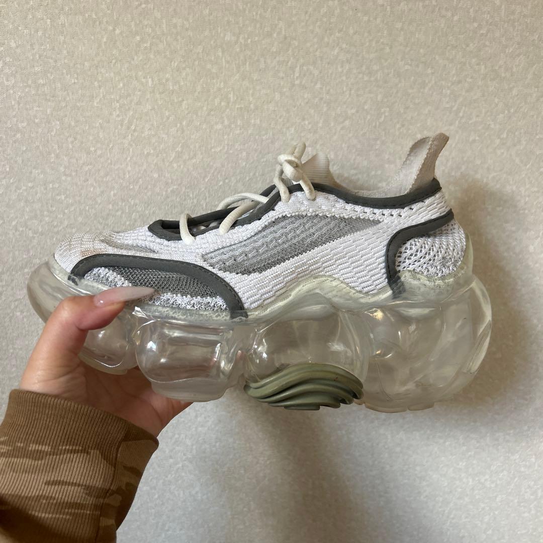 grounds メッシュスニーカー ホワイト/グレー