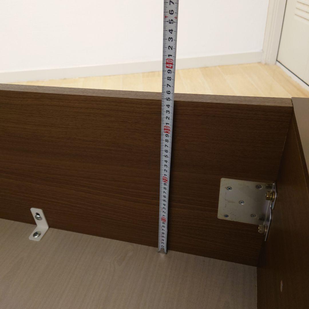 シングルベッドフレーム 収納付き ブラウン