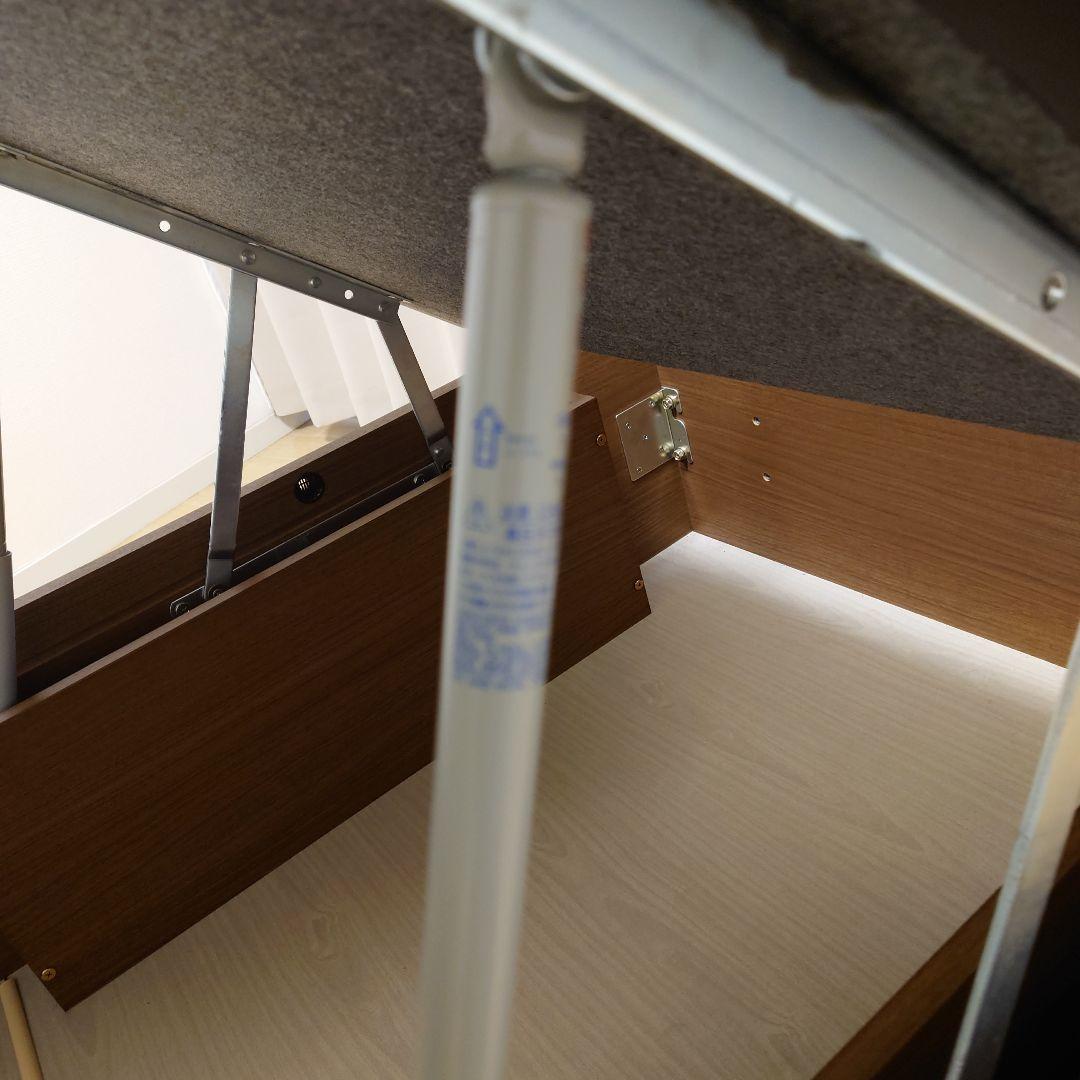 シングルベッドフレーム 収納付き ブラウン