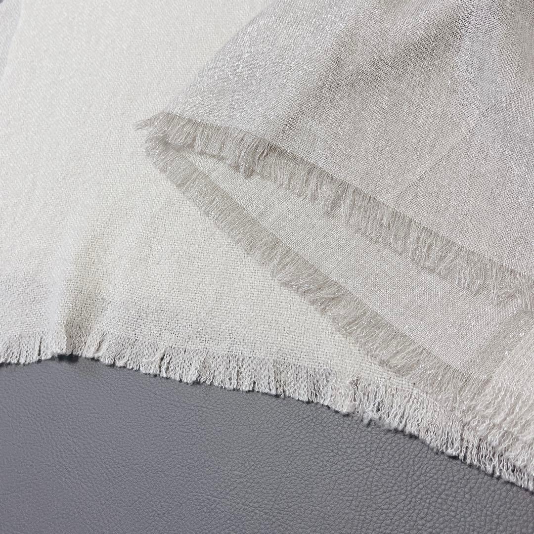 美品✨ブルネロクチネリ カシミヤ シルク 大判ストール　ドッキング　ラメ