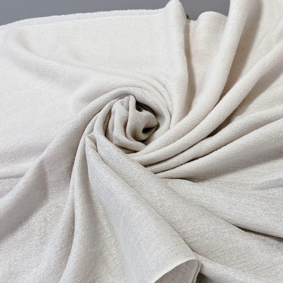 美品✨ブルネロクチネリ カシミヤ シルク 大判ストール　ドッキング　ラメ