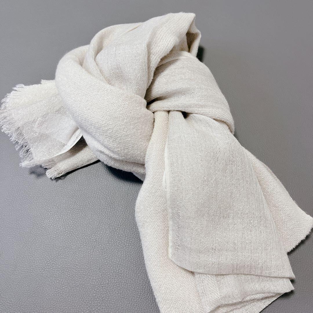 美品✨ブルネロクチネリ カシミヤ シルク 大判ストール　ドッキング　ラメ