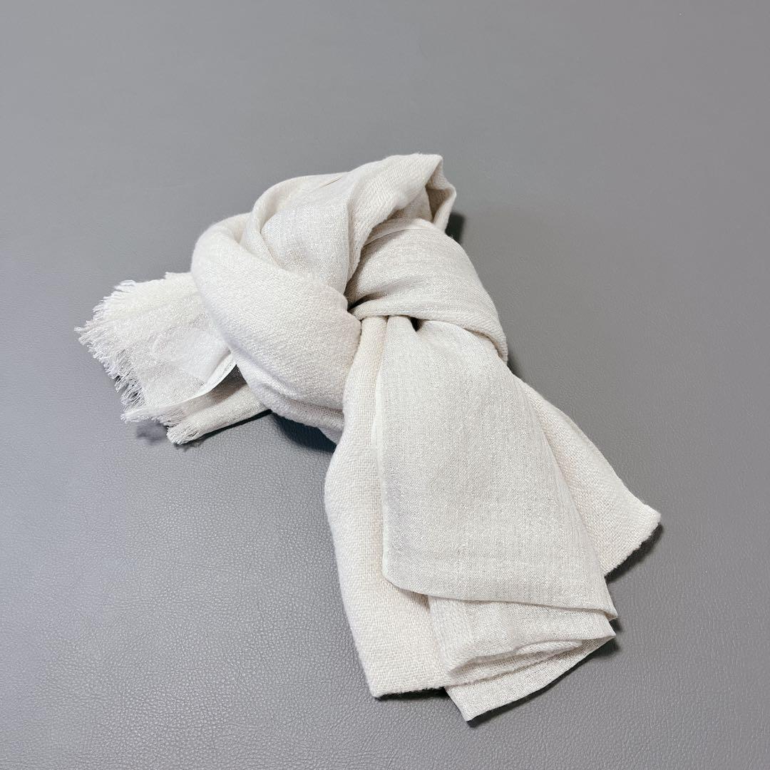 美品✨ブルネロクチネリ カシミヤ シルク 大判ストール　ドッキング　ラメ