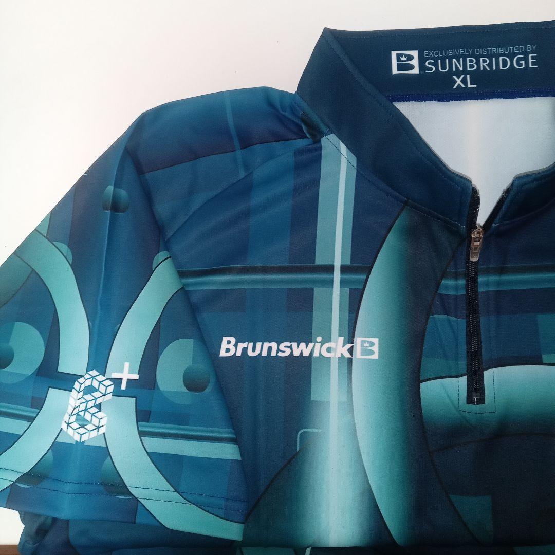 値下げ Brunswick ハーフジップ ボウリングウェア ブルー XL 新品