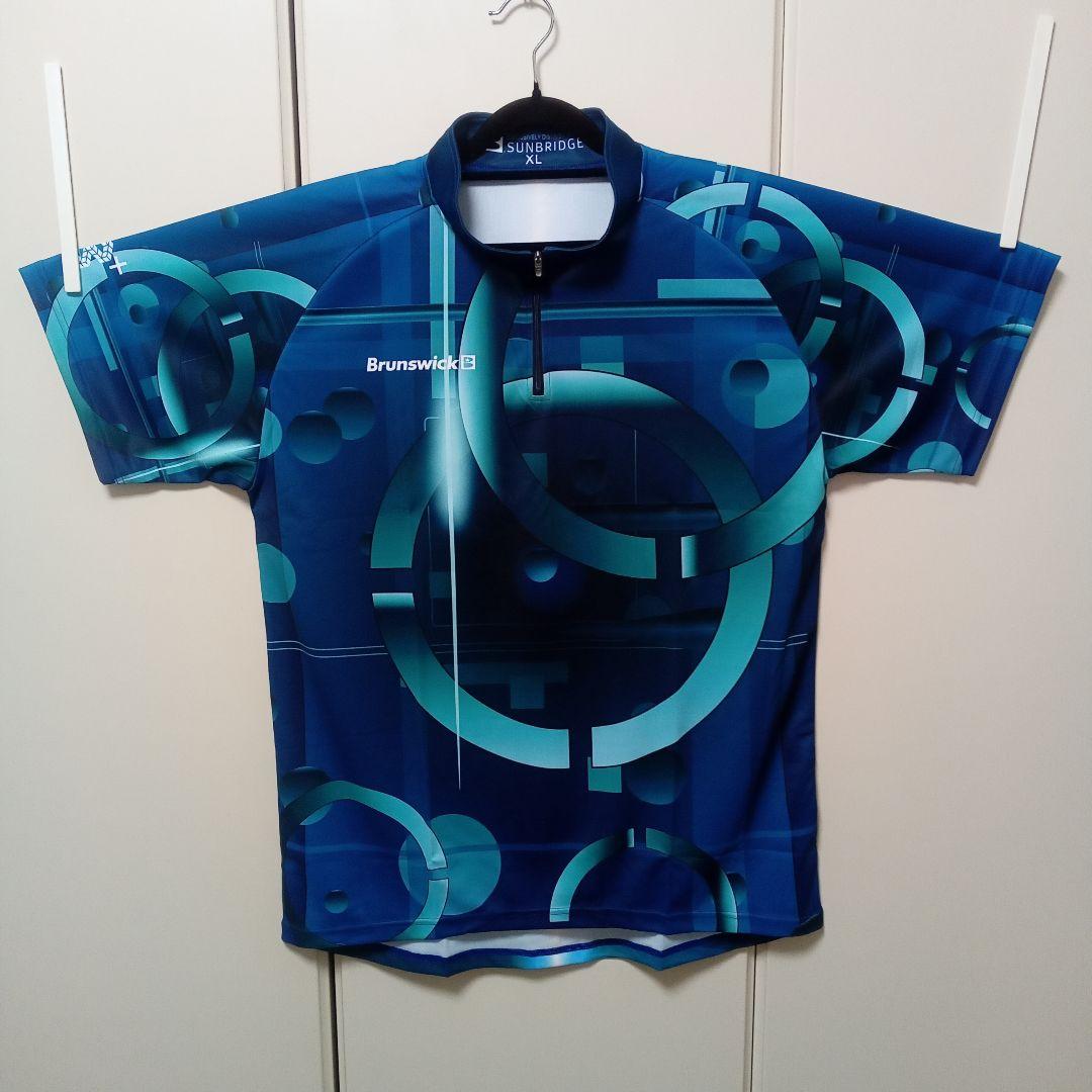値下げ Brunswick ハーフジップ ボウリングウェア ブルー XL 新品