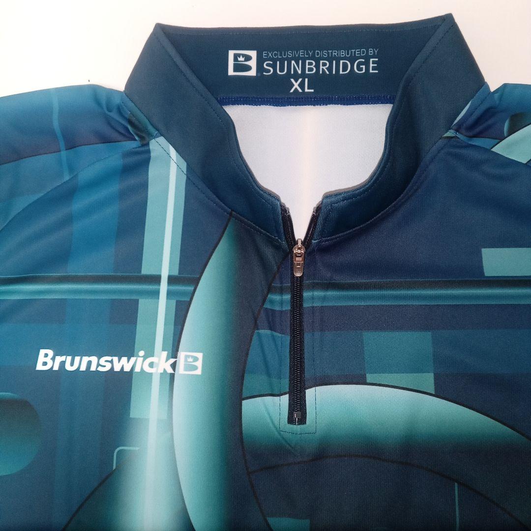 値下げ Brunswick ハーフジップ ボウリングウェア ブルー XL 新品