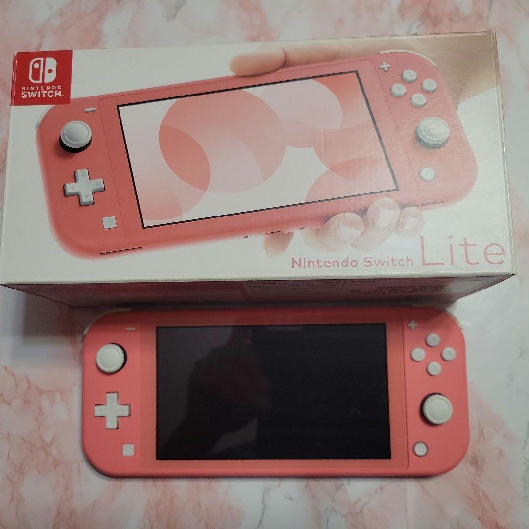 Nintendo　Switch　Lite　コーラルピンク　アダプターとカバー注意