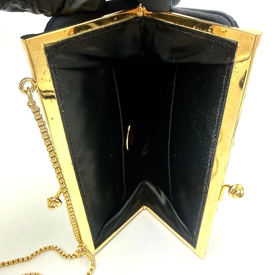 【美品】Leu Locati italy プチポワン刺繍 チェーン バッグ