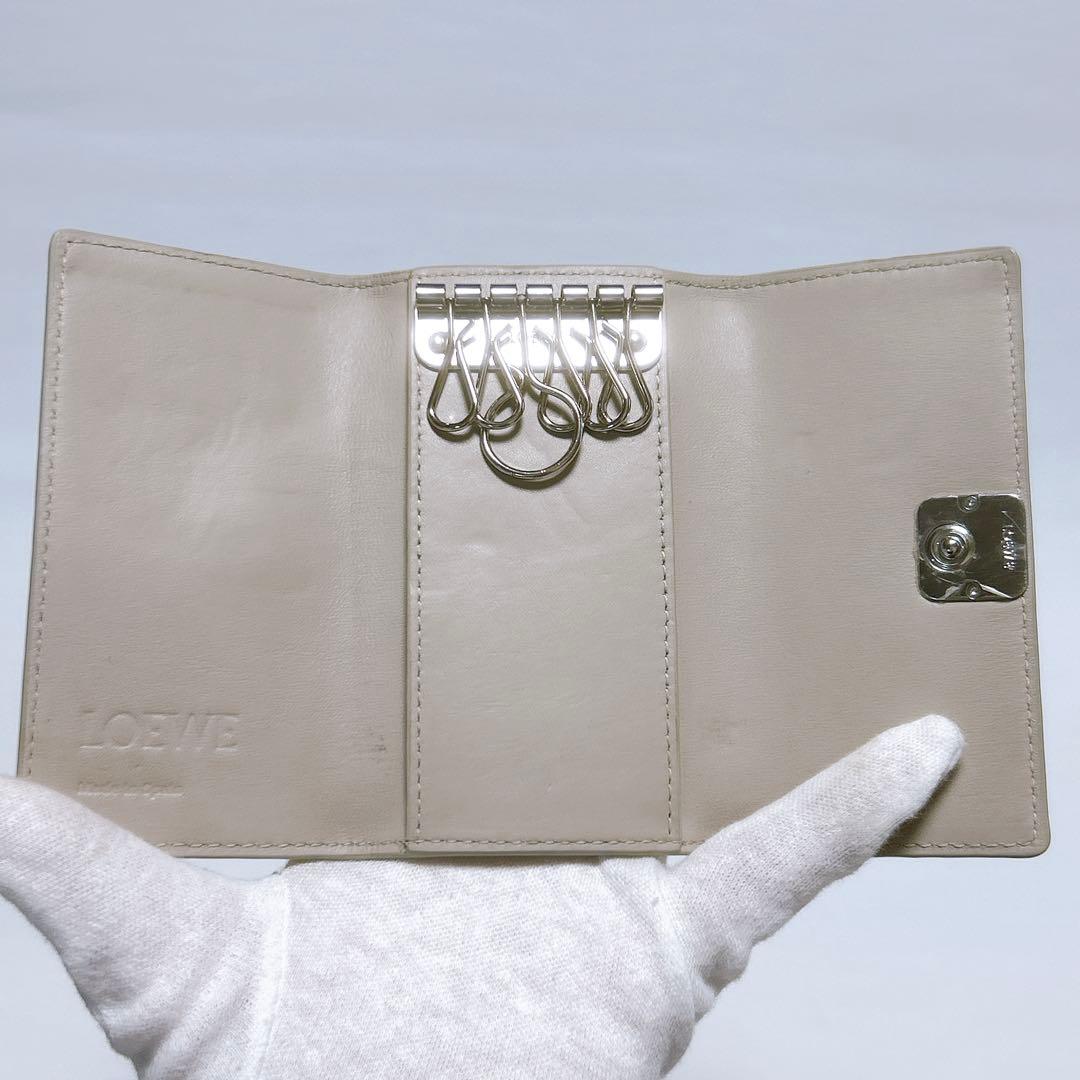 【正規品♡現行♡ロエベ】アナグラム　キーケース　6連　ライトゴースト　付属品完備