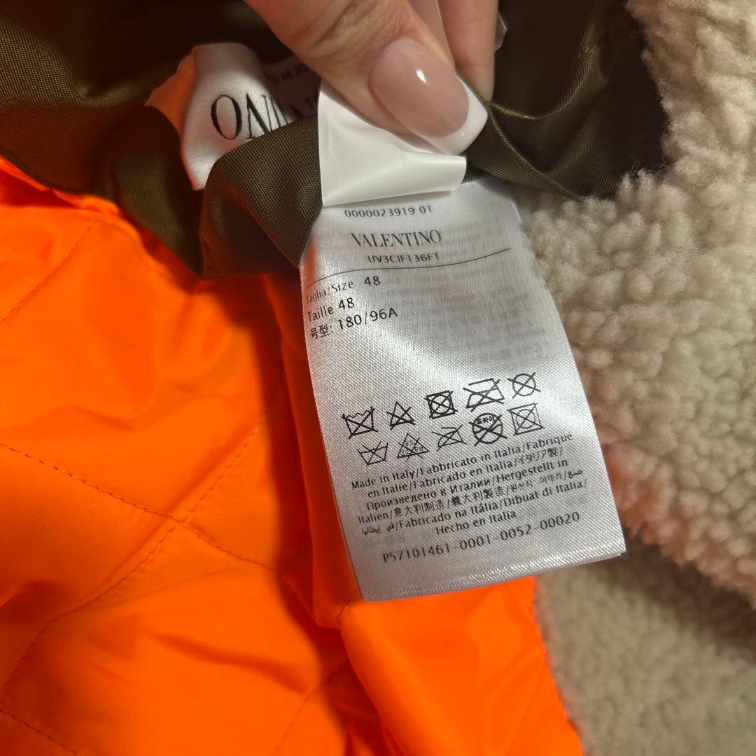 バレンティノ　カーキ　MA-1 ボアジャケット　サイズ48