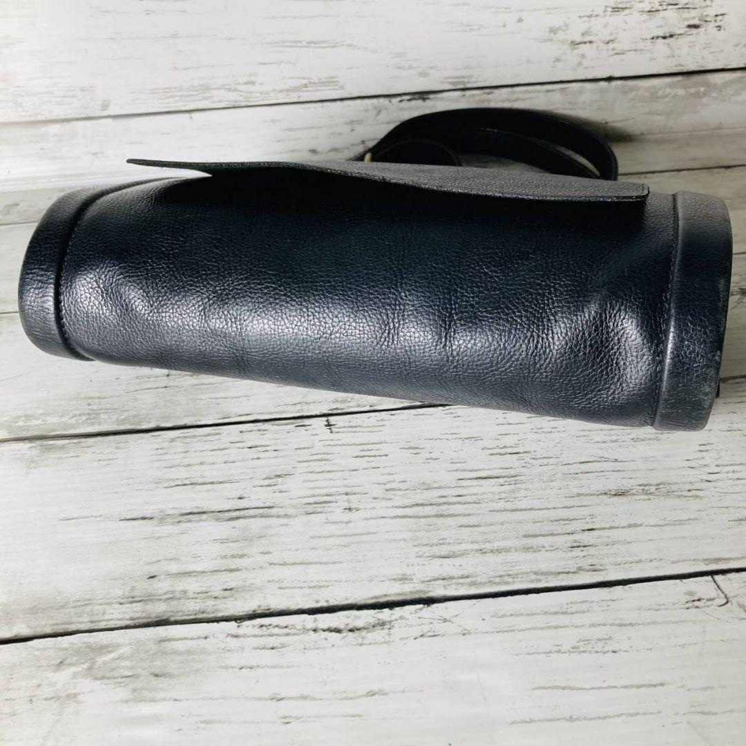 Ｒさま専用【高級感漂う黒の本革】ショルダーバッグ　ブラック　筒型　刻印