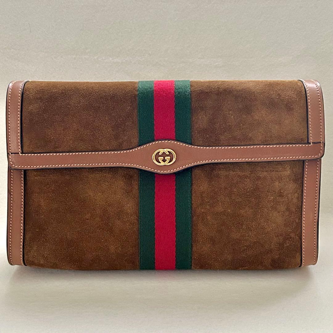 【未使用品】GUCCI オフィディア スエード　クラッチバッグ　 ヴィンテージ
