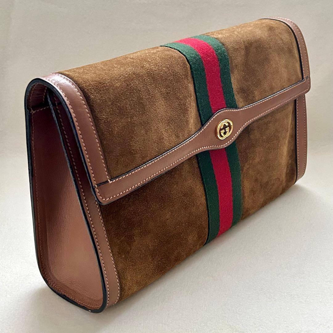 【未使用品】GUCCI オフィディア スエード　クラッチバッグ　 ヴィンテージ