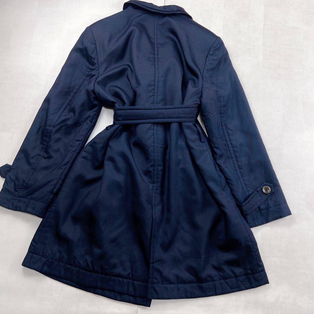 美品 シルク100 リボン 宝石 総柄 トレンチコート レオナール