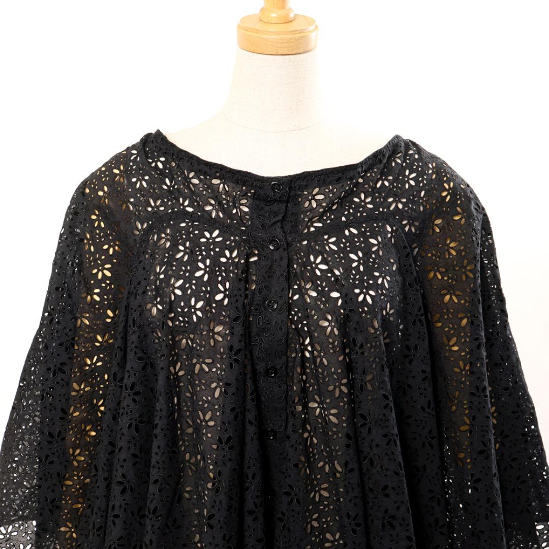 H2302◾️アライア　コットン　ポンチョ　ブラウス