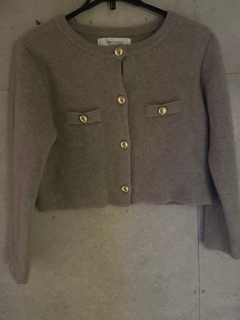 CHNラクーンニットジャケット　ベージュ