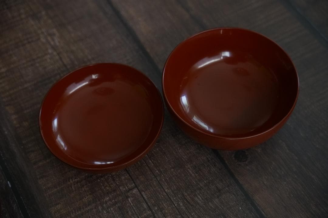 輪島塗　根来塗り　廣椀　雑煮椀　５客　塗師作