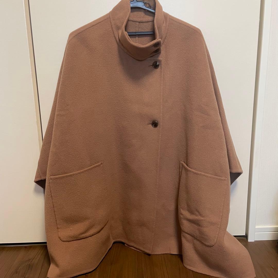 SLOBE IENA スタンドカラーダブルフェイスポンチョ