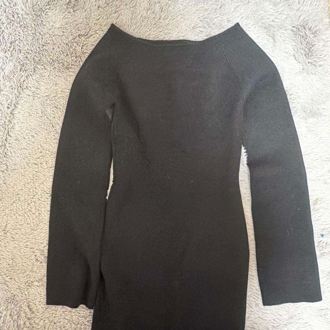 andmary オフショルダーリブニットワンピース