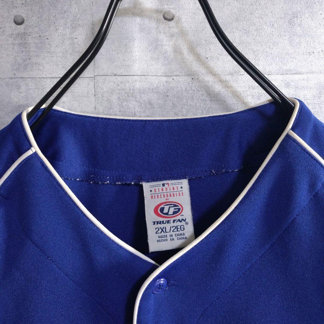 MLB★シカゴ・カブス 肉厚 ゲームシャツ ベースボールシャツ 青 2XL