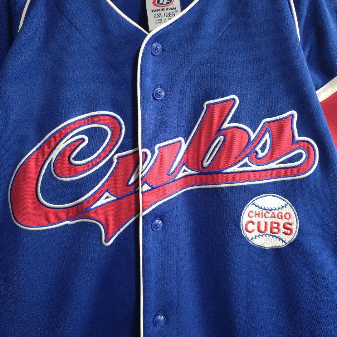MLB★シカゴ・カブス 肉厚 ゲームシャツ ベースボールシャツ 青 2XL