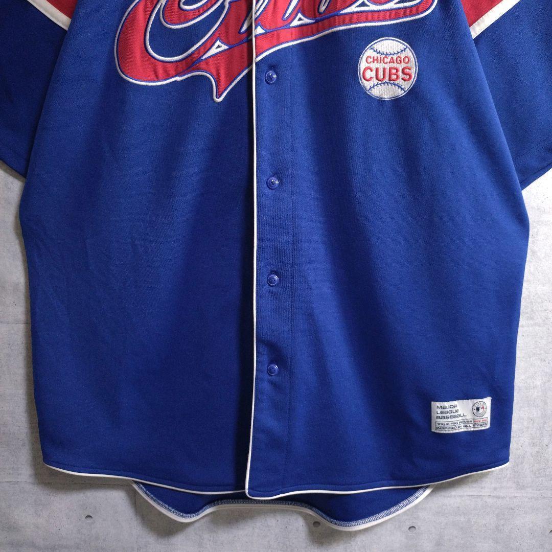 MLB★シカゴ・カブス 肉厚 ゲームシャツ ベースボールシャツ 青 2XL