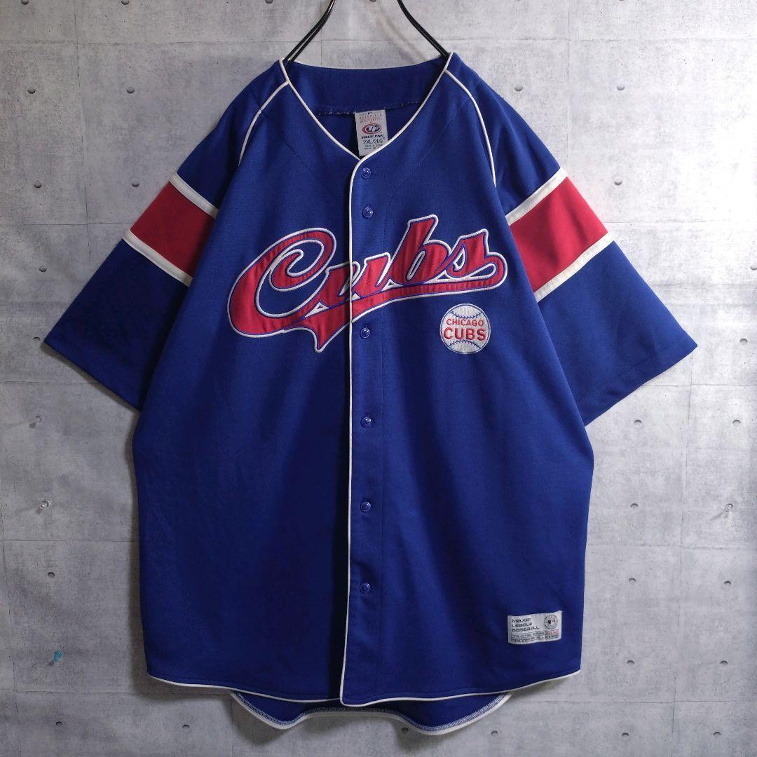 MLB★シカゴ・カブス 肉厚 ゲームシャツ ベースボールシャツ 青 2XL