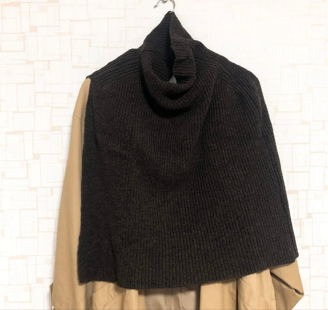 五明祐子さんセレクト　ツイードミル　TWEEDMILL ニットポンチョ　黒