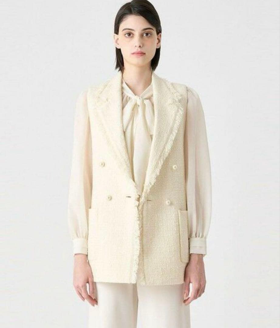 ※お値下げ不可※ANAYI フリンジ付きダブルブレストベスト 38